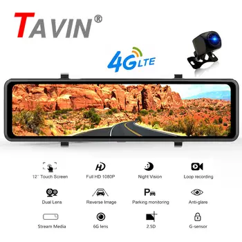 

Car DVR 4G Android 8.1 Pro Dash Cam 12 inch 1080P Dual Lens Camera ADAS LED GPS Navigation Rearview Reverse Camera Mirror Record