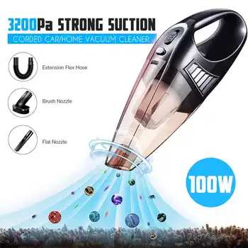 

100W 3200Pa Car Vacuum Cleaner High Suction For Car Wet And Dry dual-use Vacuum Cleaner Handheld 12V Mini Car Vacuum Cleaner