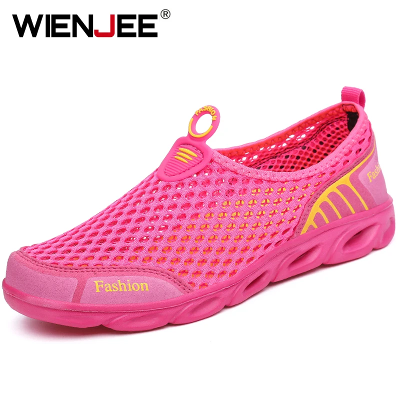 WIENJEE Summer Women Casual Shoes Slip-On Flats Female Breathable Zapatillas Water Sneakers Women Shoes Zapatillas Mujer