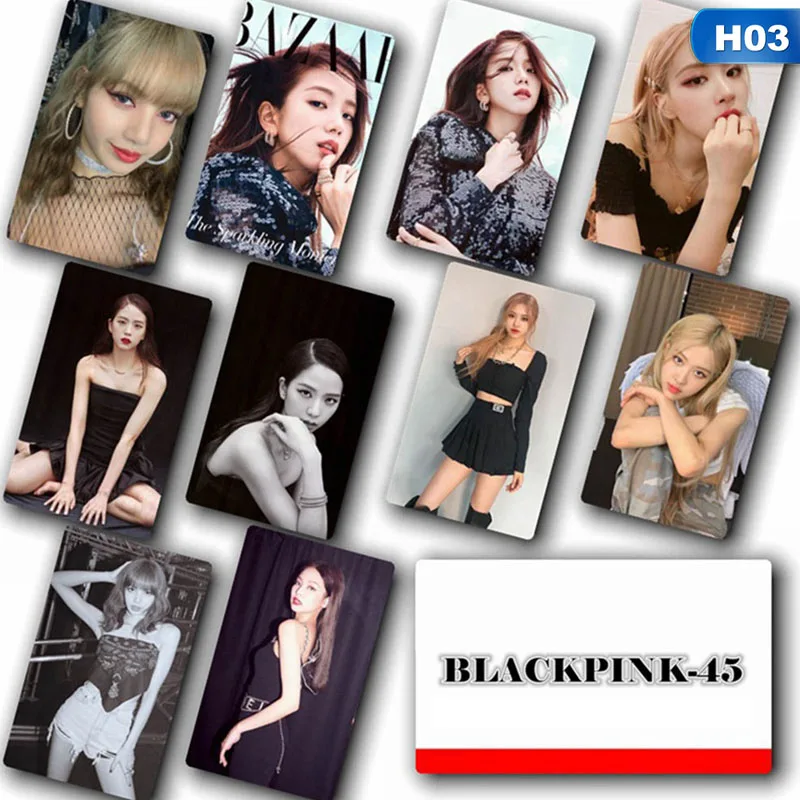 10 шт./компл. Blackpink наклейки для карт Jin Zhini JENNIE альбом Фотокарта ПВХ карты самодельные LOMO карты фотокарты - Цвет: H03