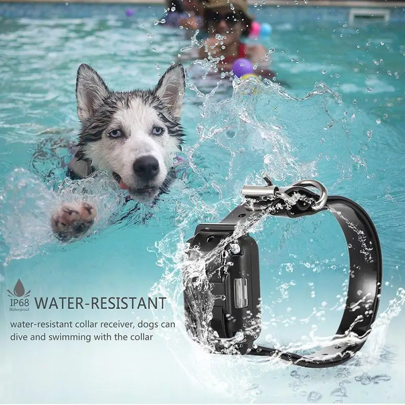 2 X ошейника для entrenamiento eléctrico para perros con Control remoto recargable a prueba de agua 800m pantalla LCD
