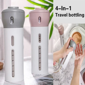 

4-In-1 Travel Bottles Set Organized Leak Proof Toiletries Refillable Liquid/Lotion/Cream Container Kit Spray Bottle Makeup Tools