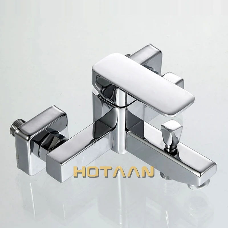 Bathtub faucet Shower faucet Polished Chrome Finish Wall Mounted Waterfall Bathroom Bathtub Handheld Shower Tap Mixer Faucet YT-5326