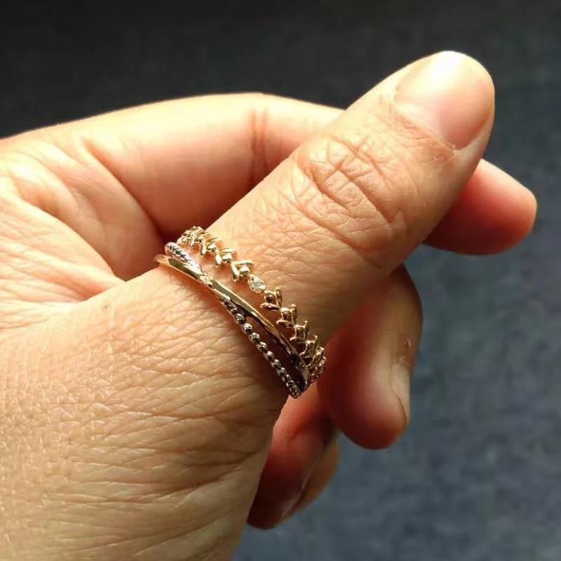 Женское Обручальное кольцо 14 к из желтого золота и белого золота с натуральными бриллиантами