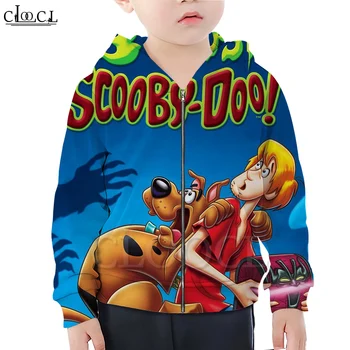 

CLOOCL Cartoon Anime Scooby Doo Zipper Hoodies 3D Print Boy Girl Children Zipper Hooded Casual Fashion Naughty Kid Pullover Tops