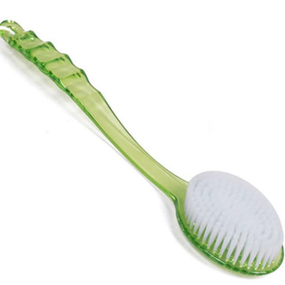 Длинная ручка для ванны душ задняя щеточка для очищения массажер инструмент для чистки кожи - Цвет: Зеленый