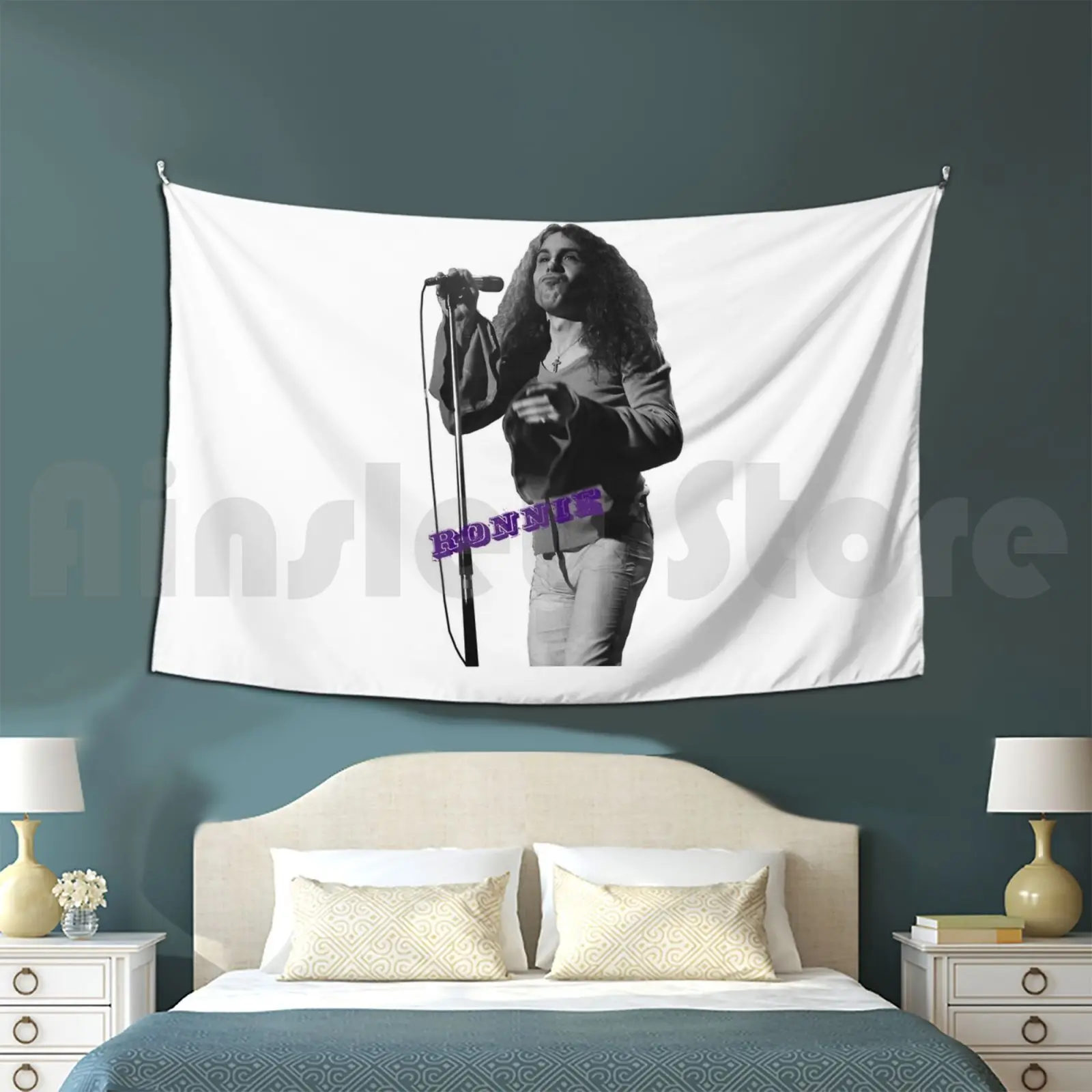 Rock God-Ronnie Customized Tapestry Ronnie James Dio God Rainbow Hard Heavy Metal Man On |