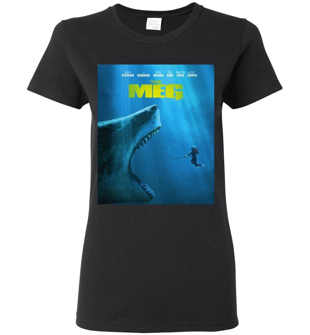 Официальная большая акула Megalodon The Meg Movie 2018 модная черная футболка крутая