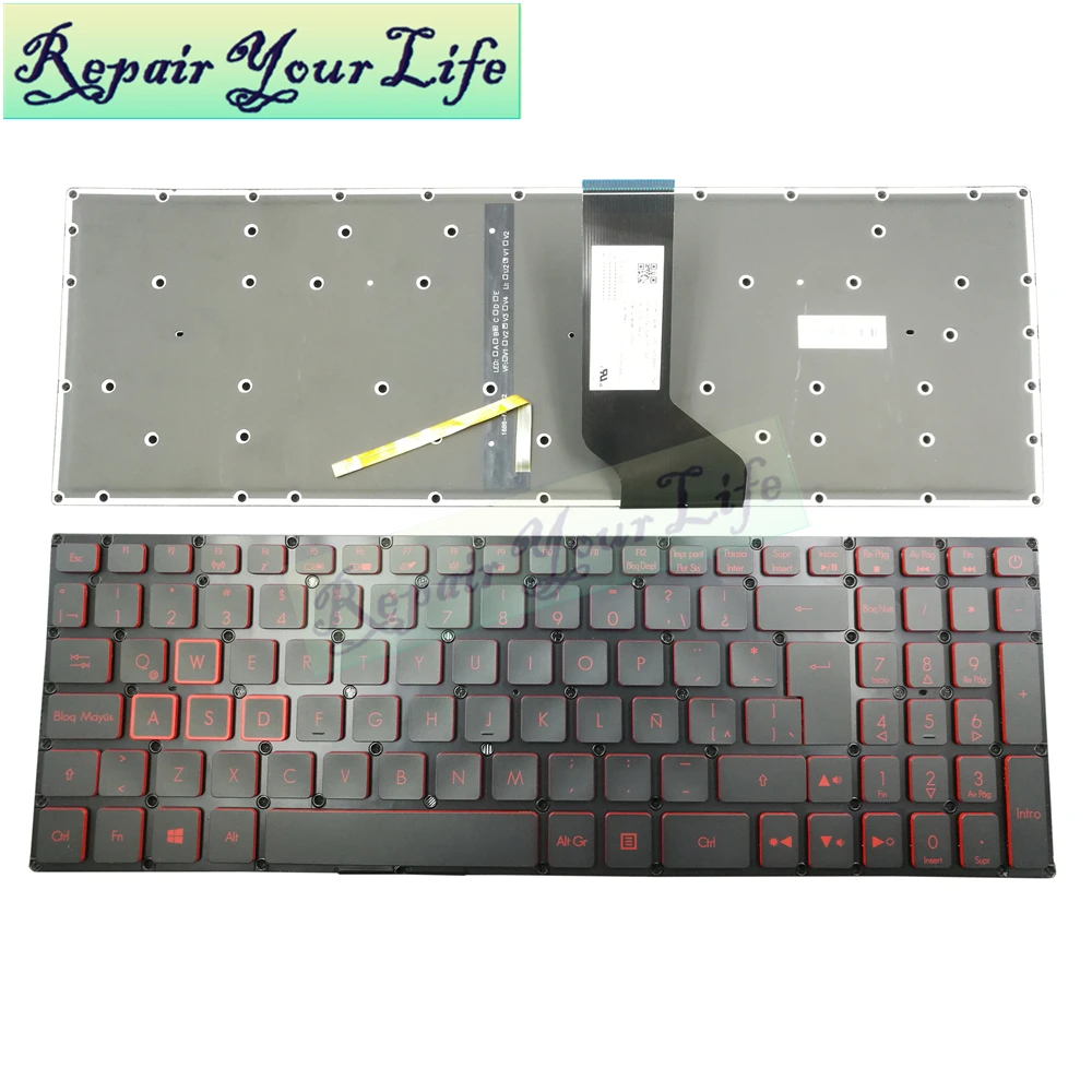 Espanhol Teclado Retroiluminado Teclado do Portátil para Acer Nitro An515-51 53 An51531 An51541 42 Lg5p-a52brl A50brl A53brl An51552 la - Imagem 4