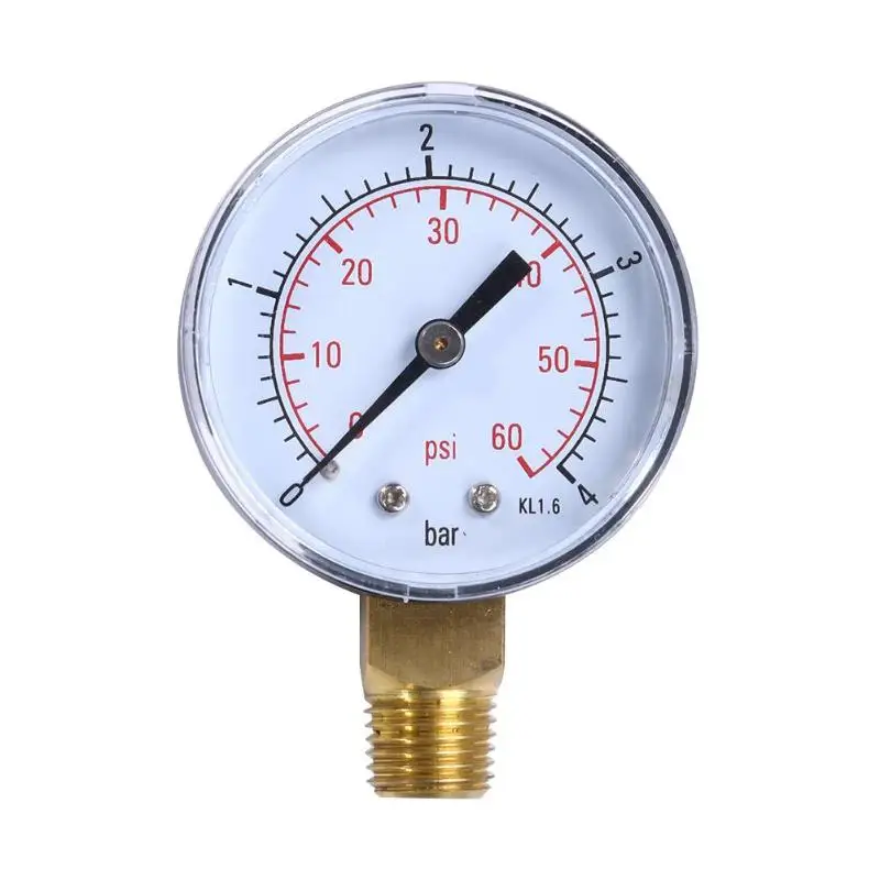 

Pool Spa Filter Water Pressure Gauge 60PSI Side Mount 1/4" Inch Pipe Thread