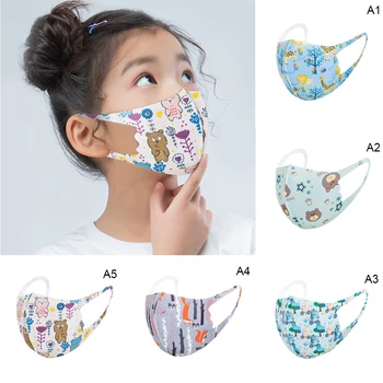 

10PCS Child Kids Cartoon Face Mask Fabric Mouth mask Meltblown Dust Proof 3Ply Ear Loop Filter Mouth Cover Maschere