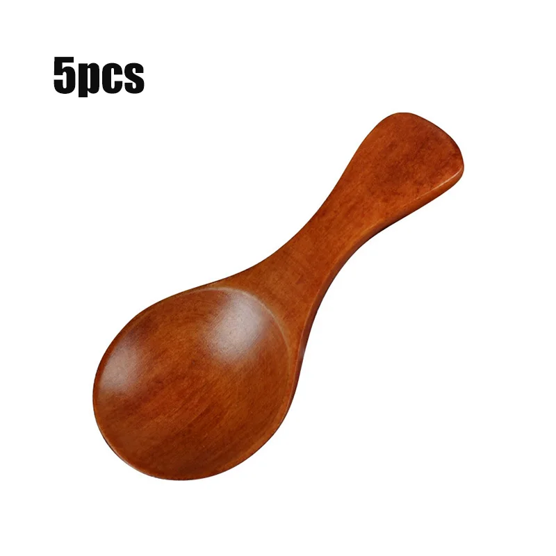 5pcs Brown 10 шт., деревянная кухонная травяная пудра, рисовая специя, соль, сахар, ложка для муки, совок, инструменты для приготовления пищи, кухонная ложка cozinha cocina - Цвет: 5pcs Brown