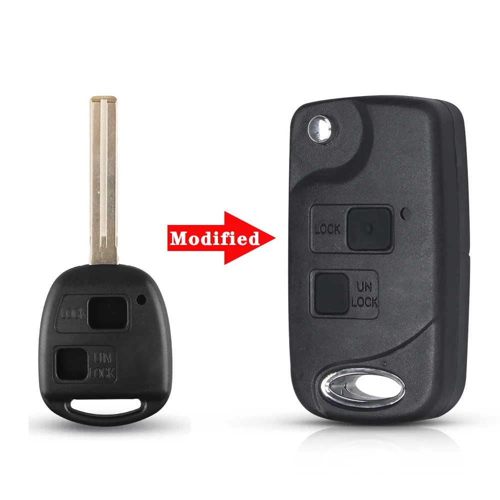 KEYYOU 2/3BTN дистанционный Складной флип-чехол для ключа автомобиля для Toyota Yaris Carina Corolla Avensis для Lexus RX300 LS400 LS430 ES330 - Цвет: Model 1