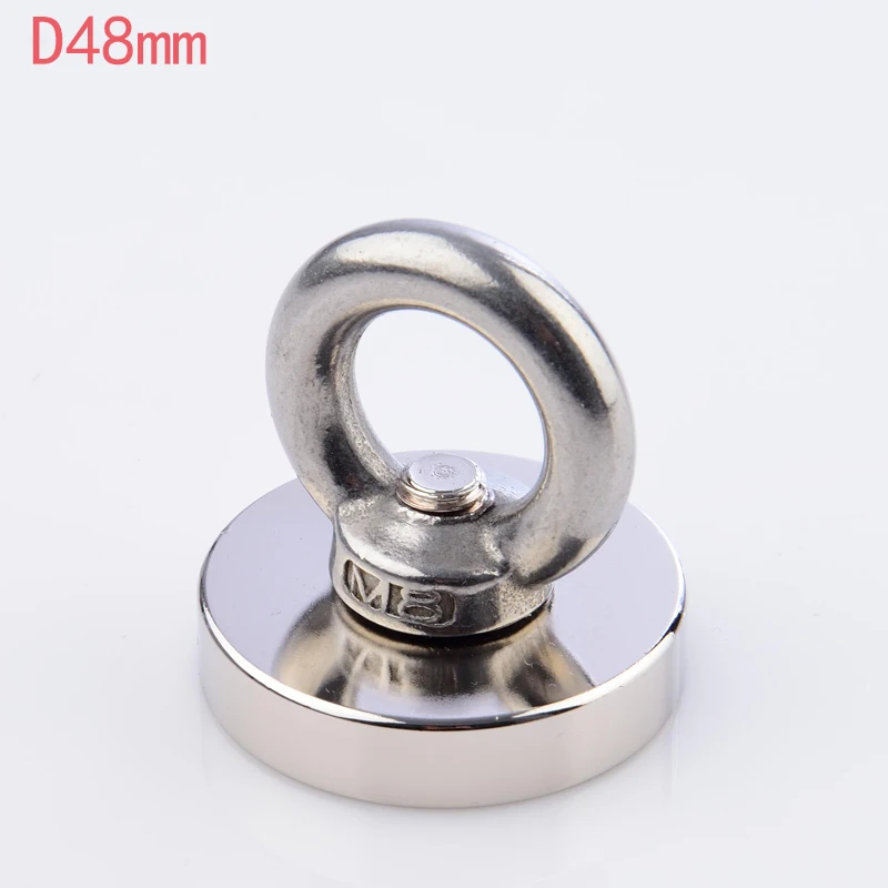 

Strong Powerful Neodymium Magnet Hook Salvage Magnet River Fishing Equipments Holder Pulling Mounting Pot with Ring