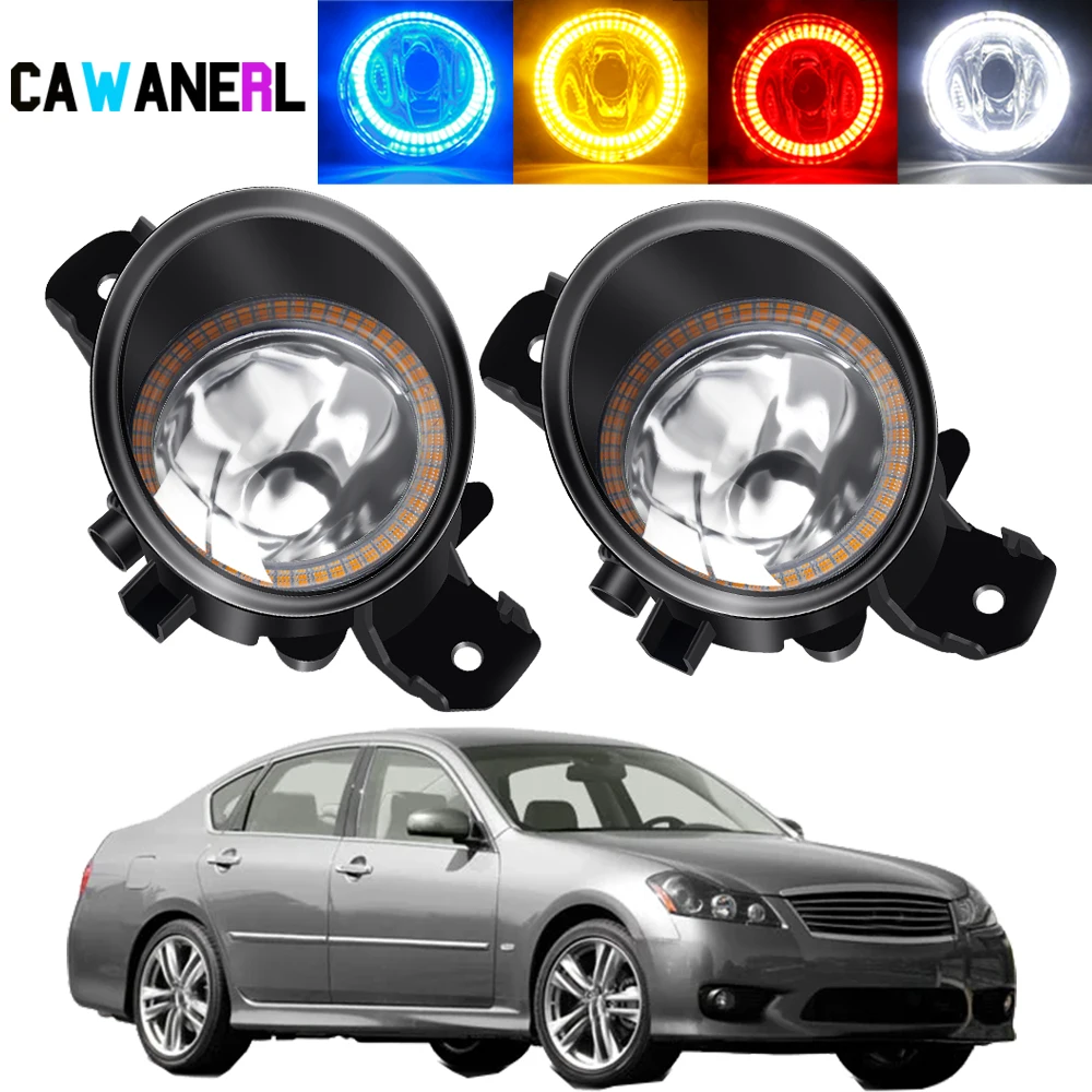 

2 X Car Front Bumper Angel Eye Fog Light Assembly Daytime Driving Lamp DRL Halo Ring Lampshade + Bulb For Infiniti M45 2008-2010