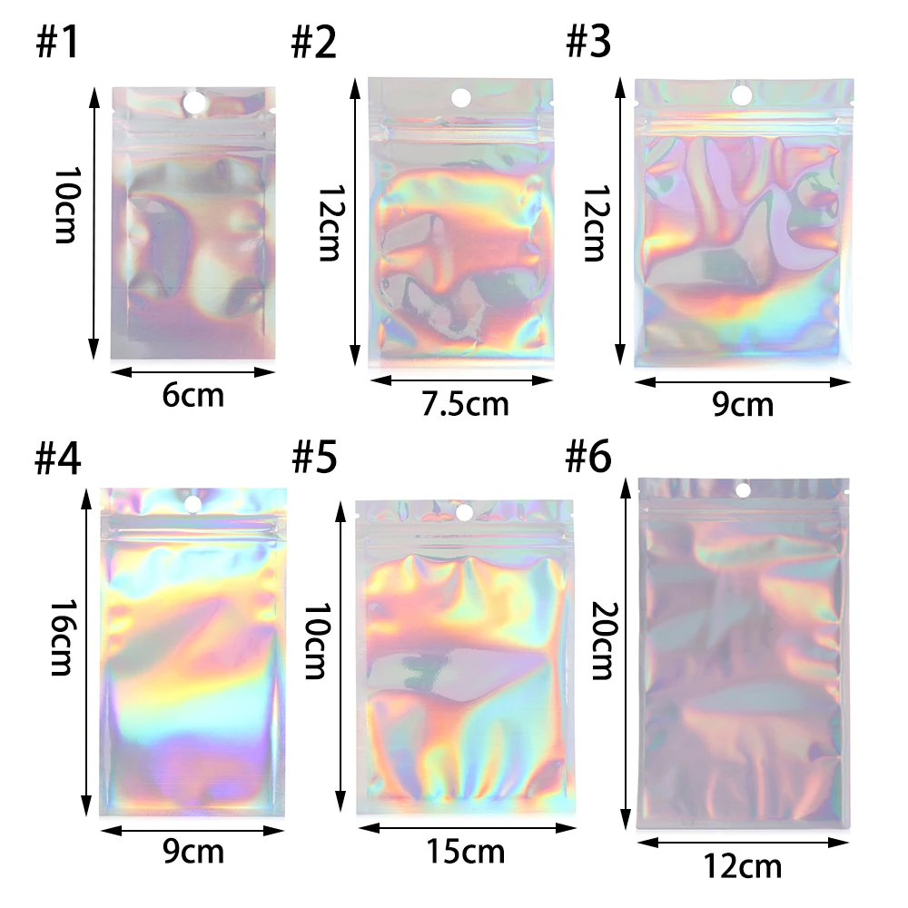8-sizes-20Pcs-pack-Zip-lock-Plastic-Bag-Aluminum-Foil-Hologram-Food-Pouch-Small-Water-Proof (1)
