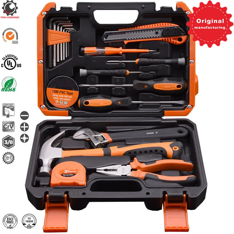 Tool Set General Household Hand Tool Kit with Rip Claw Hammer,Lineman's
