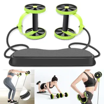 

AB Wheels Roller Stretch Elastic Abdominal Resistance Pull Rope Tool AB roller for Abdominal muscle trainer exercise
