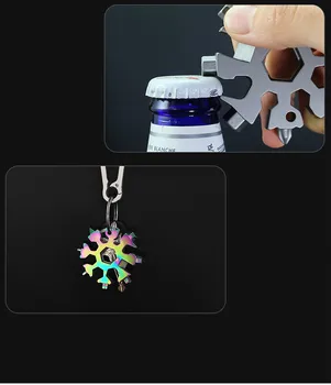 18 In 1 Snowflake Snow Wrench Tool Spanner Hex Wrench Multifunction Camping Outdoor Survive Tools Bottle Opener Screwdriver 5