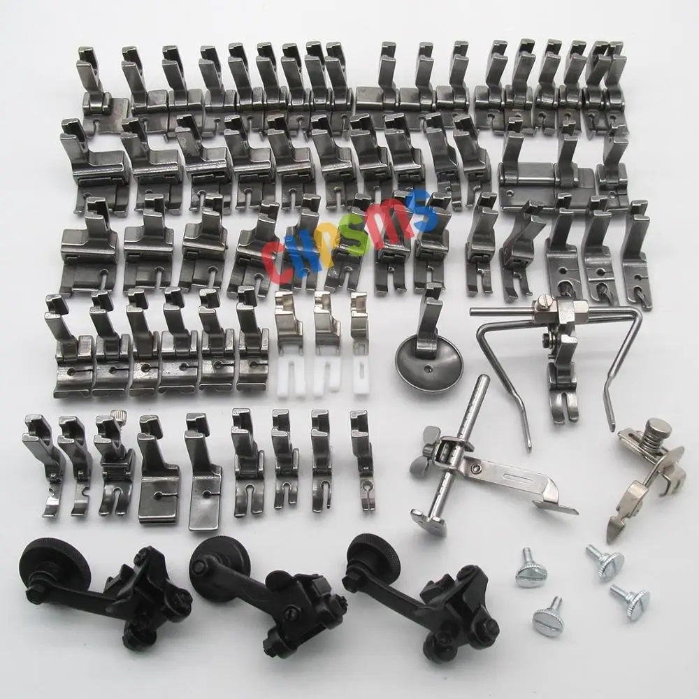 73PCS 실용적인 노루발 세트 및 솔기 가이드 및 나사 JUKI DDL- 5550 8300 8500 BROTHE DB2-B735 B737 B738 B745 B755 + R