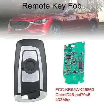 

433Mhz Universal Black ABS + Metal Smart Car Remote Key Keyless KR55WK49863 ID46 / 7945 Chip Fit for BMW CAS4 System