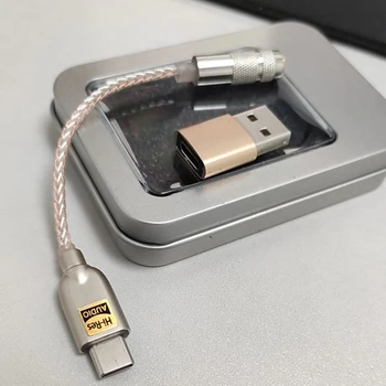 

Portable Headphone Amplifier CS4313 decoding DAC Type C/ lightning 8 Cores Sterling Silver for Android PC 384K 32bit DSD 256