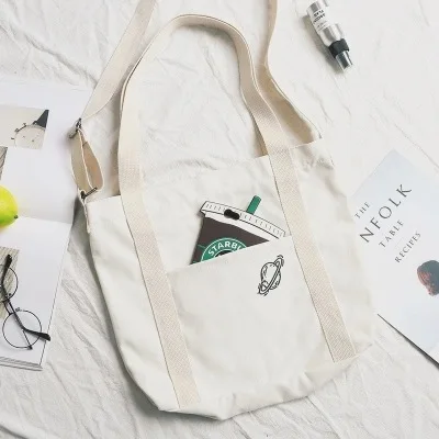 Напрямую от производителя, распродажа, новая стильная Холщовая Сумка, женская сумка на плечо, простая универсальная сумка на плечо, Южная Корея, INS, Студенческая ткань