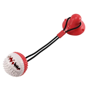 

Big deal Dog Push Toy with TPR Ball Dog Toys for Small Dogs Pet Toys with Suction Cup Pet Tooth Cleaning Chewing Toy