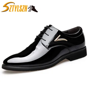 

Italy Designer Men Shoes Luxury Brand Oxford Shoes For Men Classic Business Pointed Toe Dress Shoes Patent Leather Wedding Shoes