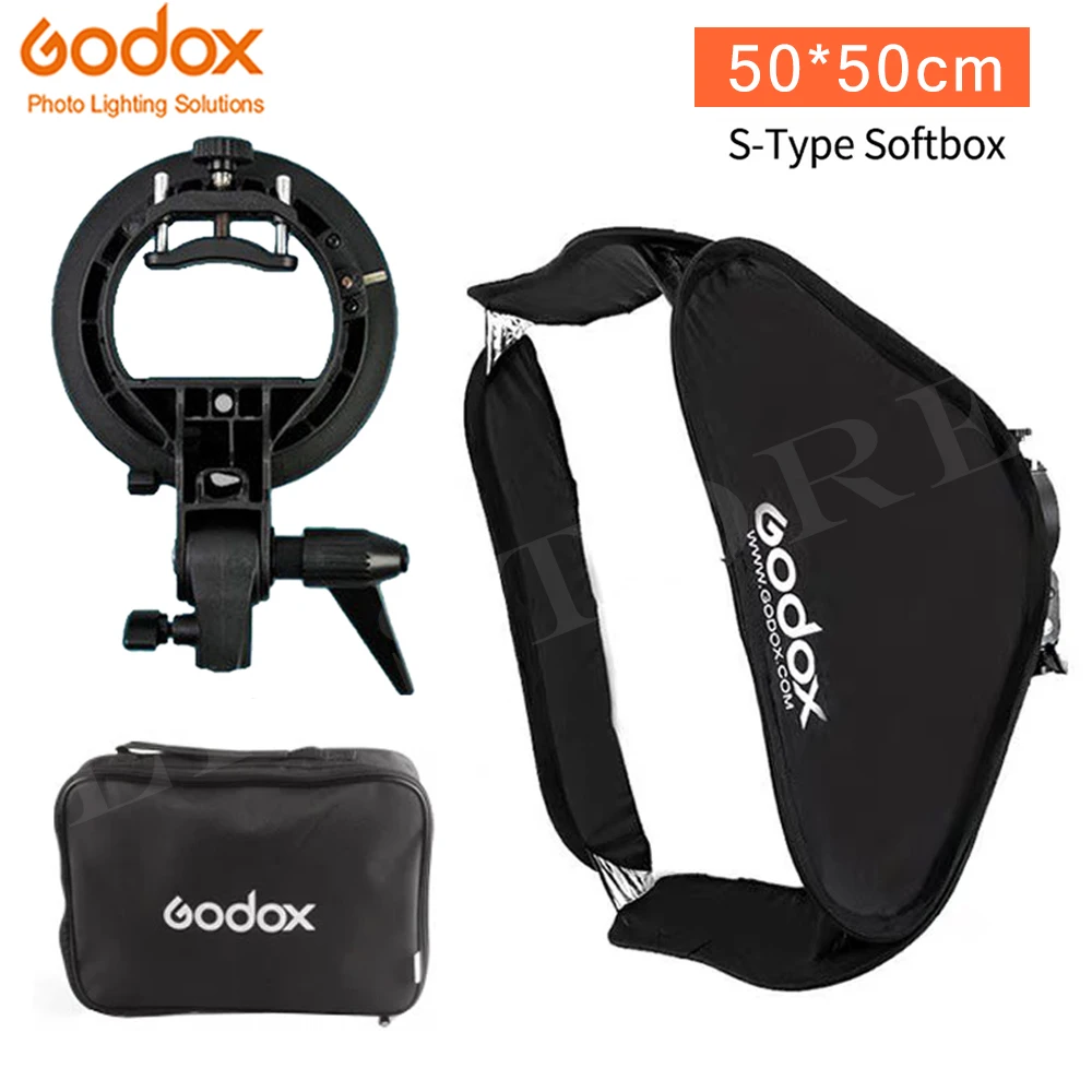 Godox 50*50 см софтбокс 20*20 дюймов диффузор отражатель + S-образный кронштейн держатель