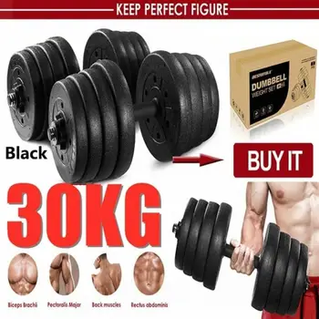 

30kg Dumbbell Weight Set Solid Fitness Dumbbell Set Safety and Non-slip Dumbbells Gym Exercise Training for Drop Shipping