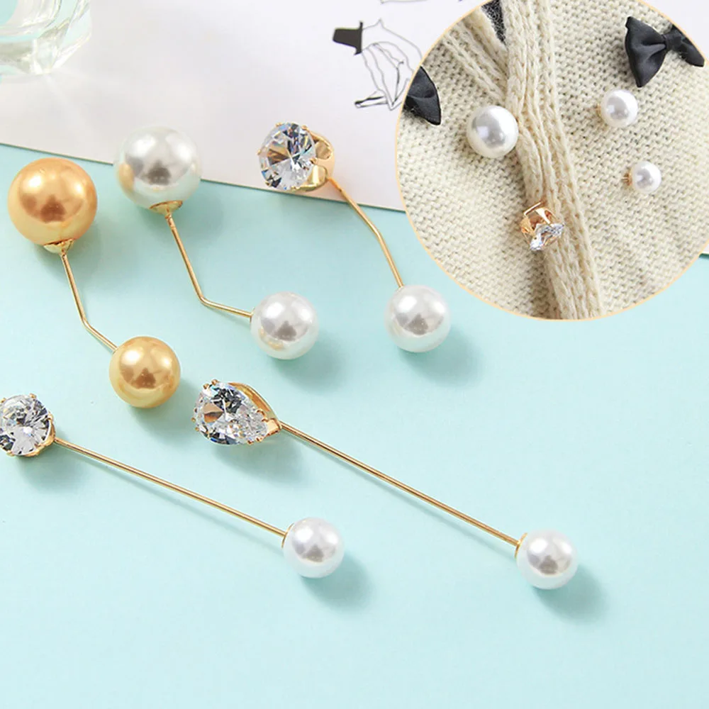 

Romantic Imitation Pearl Rhinestone Brooch for Women Wedding Scarf Pins Headscarf Clasp Brooch Pin Jewelry