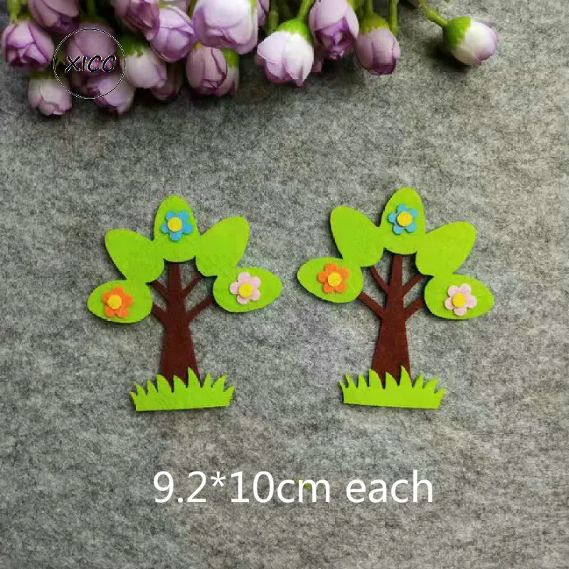 Felt Non Woven Green Tree Leaves Patch Kindergarten School Wall Decoration Kids Classroom Handwork Diy Crafts Accessories Patch