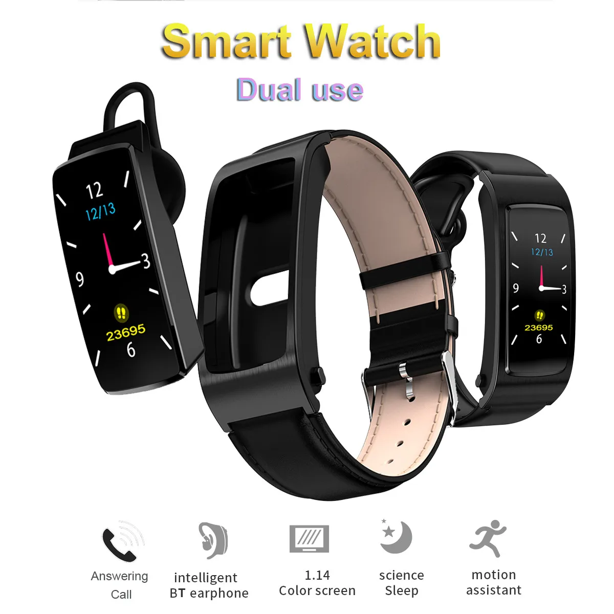 

Smart Earphone Bracelet 2 In 1 Call Sports Fitness Calorie Wristband Smart Watch IP67 Professional Waterproof For Ios #20