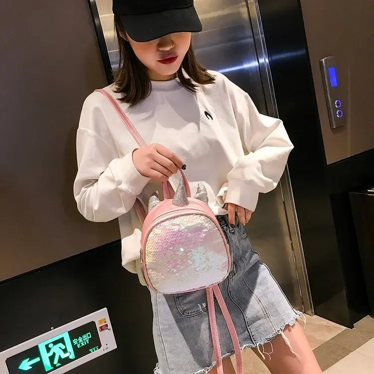 Children Extra Small Backpack Princess Kids Girls Cute Sequin Travel Backpack GIRL'S Sequin Unicorn Backpack