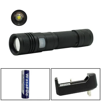 

Portable 5 Modes LED Flashlight L2 Waterproof IPX5 Camping Lanterna Adjustable Focus Zoom Torch Lamp with 18650 Battery+Charger
