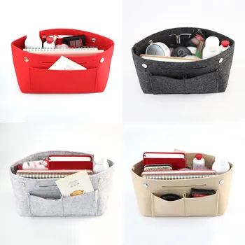 

Light Storage Bag Felt Cosmetic Bag women Portable Makeup Travel Storage Waterproof Bag Practical Handbag Multiple Pockets