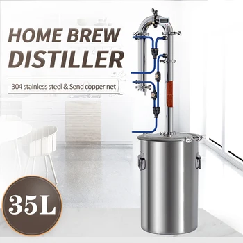 

35L tube distiller Moonshine household distiller brewing vodka whisky brandy with copper net 304 stainless steel