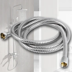 High Quality Inch Flexible Shower Hose 1.5m/2m/ 3 M G1/2 Stainless Steel Chrome Bathroom Water Head Shower Head Pipe Hose Tool