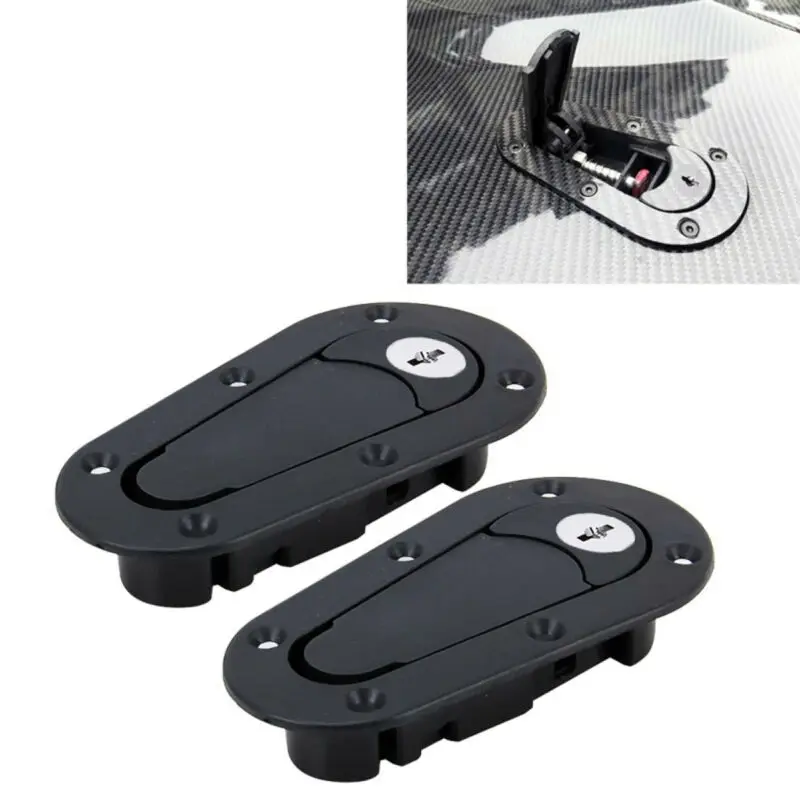 

New Oil Tank Cover Racing Car Carbon Fiber Hood Pin Plus Flush Mount latch Kit Lock With Keys Refit Accessories