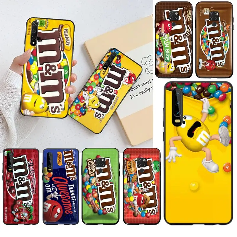MM M & Ms шоколадная коробка черный корпус телефона для Huawei P40 P30 P20 lite Pro Mate 30 20 P Smart