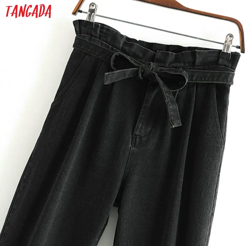 Tangada, модные женские джинсы, джинсы с высокой талией, уличная одежда, джинсы в стиле бойфренда, джинсы с карманами и поясом, брюки, 3P02