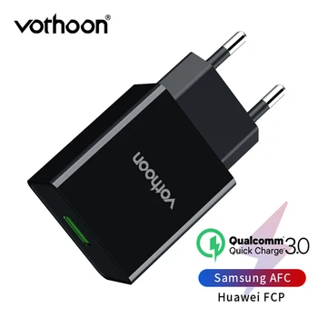 

Vothoon 18W Quick Charge 3.0 USB Charger For Samsung S9 Xiaomi Huawei QC 3.0 Fast Charing Travel Wall Mobile Phone EU Charger