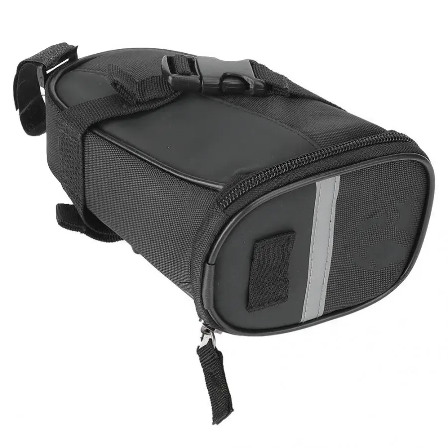 Discount Outdoor Cycling Saddle Bags Mountain Road Bike Tail Seat Bag Cycling Seatpost Pack Bicycle Seat Pouch with Reflective Pattern 1