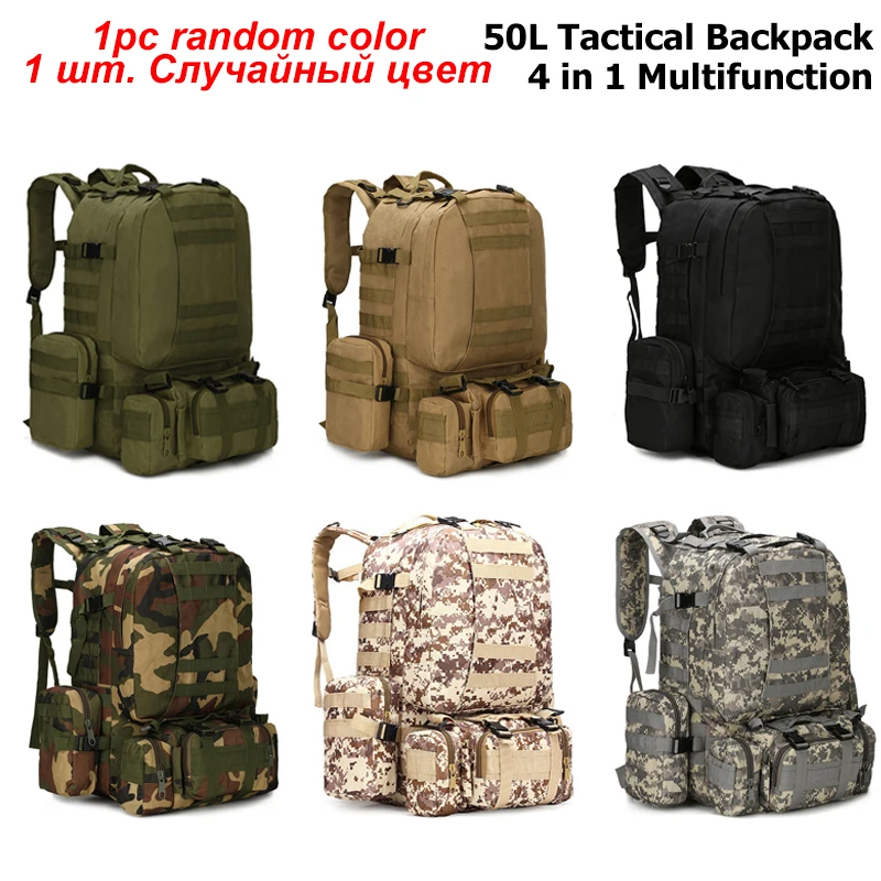 Mochila táctica Militar para hombre, morral Militar de 50 litros, al aire  libre para senderismo, escalada