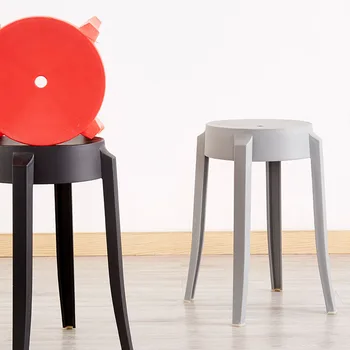 

Nordic INS Creative Plastic Stool Restaurant for Dining Stool Modern fashion Simple Home Living Room Bedroom Study Round Stool