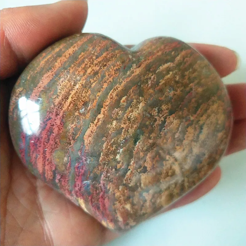 Natural sea jasper stone sea gem heart crystal stone mineral specimen crystal ston