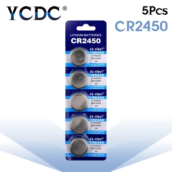 

5pcs/pack CR2450 Button Batteries KCR2450 5029LC LM2450 Cell Coin Lithium Battery 3V CR 2450 For Watch Electronic Toy Remote