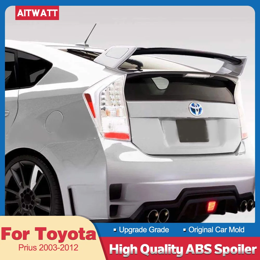 Черный спойлер ROWEN для Toyota Prius 2003-2012 АБС-пластик задняя крыша белый крыло багажник