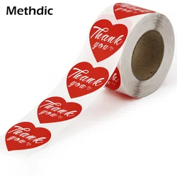 Methdic 500pcs/roll Waterproof Thank You Stickers Roll for Gift Bags,Evenlope thank you label sticker label